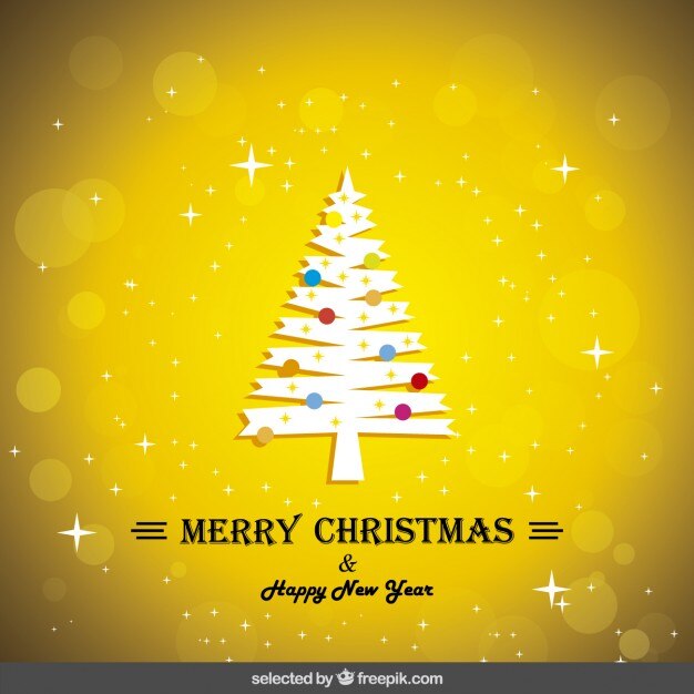 Tarjeta brillante de navidad con árbol de navidad