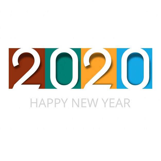 Tarjeta de celebración 2020 feliz año nuevo
