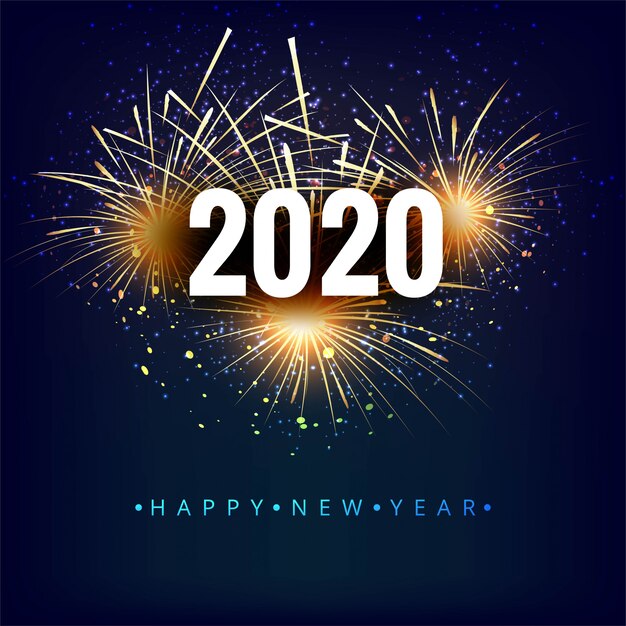 Tarjeta de celebración de año nuevo hermoso festival 2020