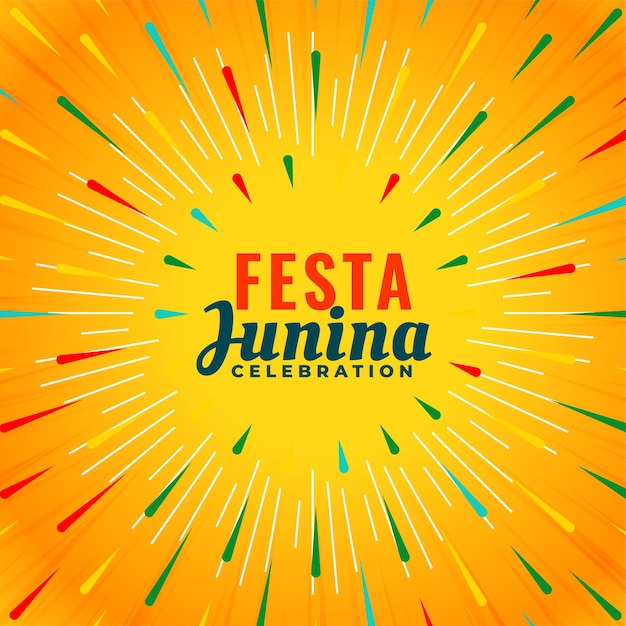 Vector gratuito tarjeta de celebración de festa junina con confeti reventado