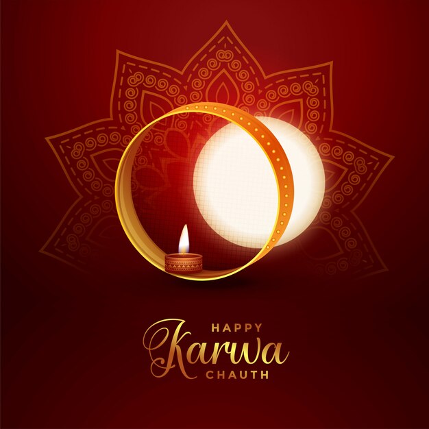 Tarjeta de celebración del festival Karwa Chauth