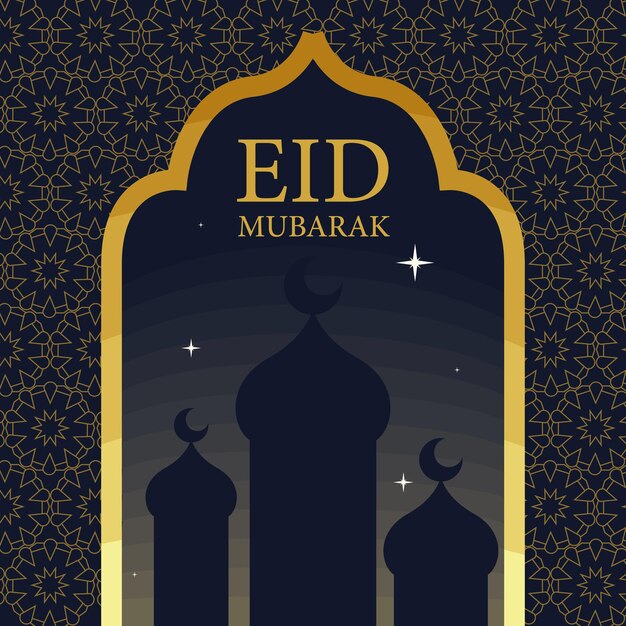 tarjeta de celebración tradicional eid mubarak