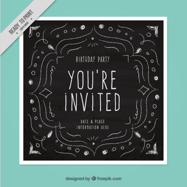 Tarjeta de color negro para cumpleaños