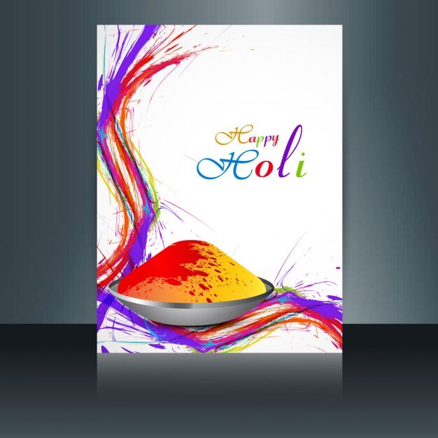 Tarjeta colorida de celebración Holi