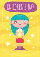 Vector gratuito tarjeta colorida del día de los niños