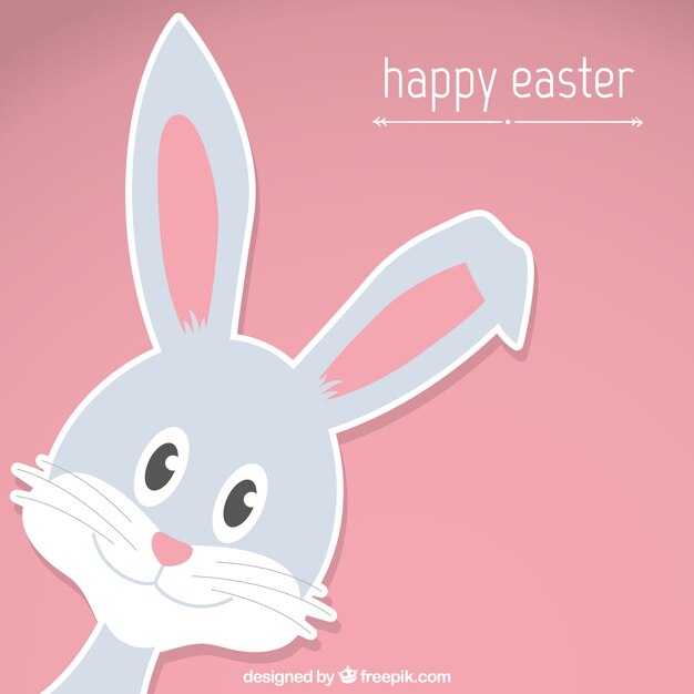 Tarjeta con conejito de pascua feliz