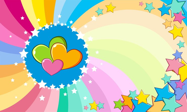 Tarjeta con corazones y estrellas