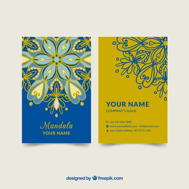 Tarjeta corporativa con elegante mandala