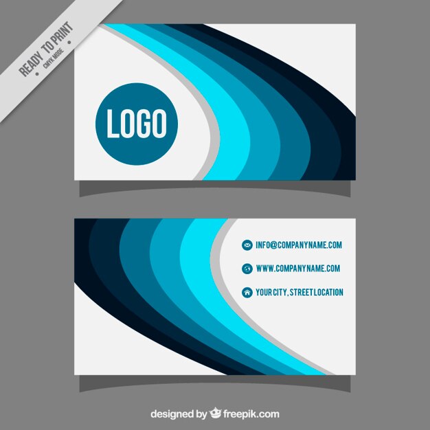 Vector gratuito tarjeta corporativa de ondas azules