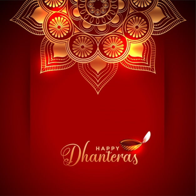 Vector gratuito tarjeta creativa feliz dhanteras