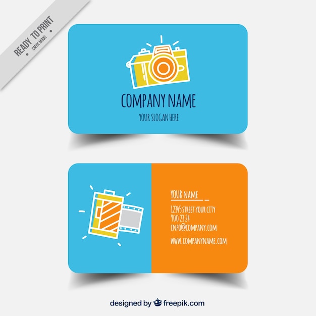 Vector gratuito tarjeta creativa de fotógrafo