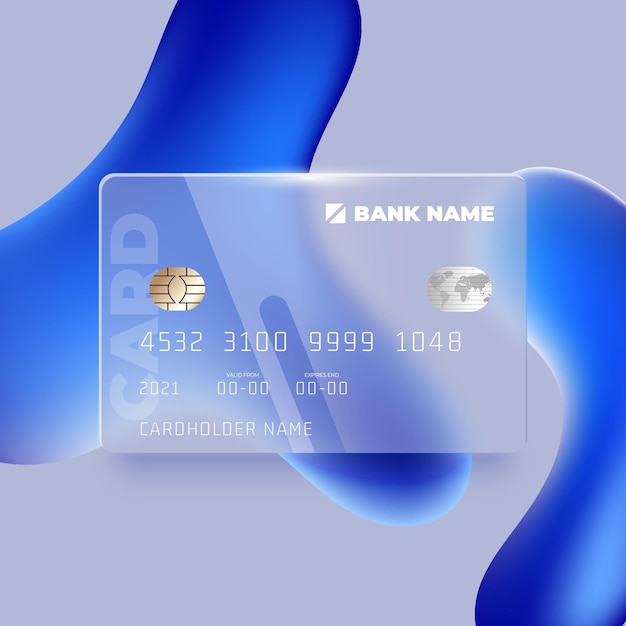 Tarjeta de crédito con efecto cristal realista
