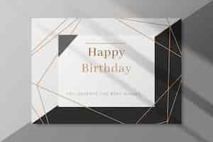 Vector gratuito tarjeta de cumpleaños en blanco y negro