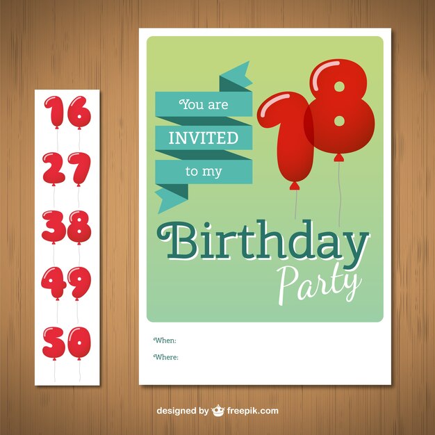 Tarjeta de cumpleaños CMYK con números