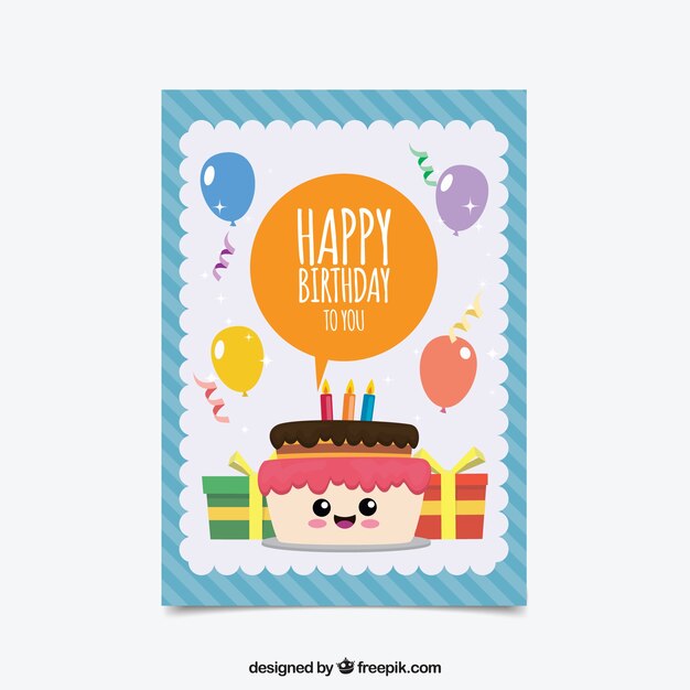 Tarjeta de cumpleaños colorida en diseño plano