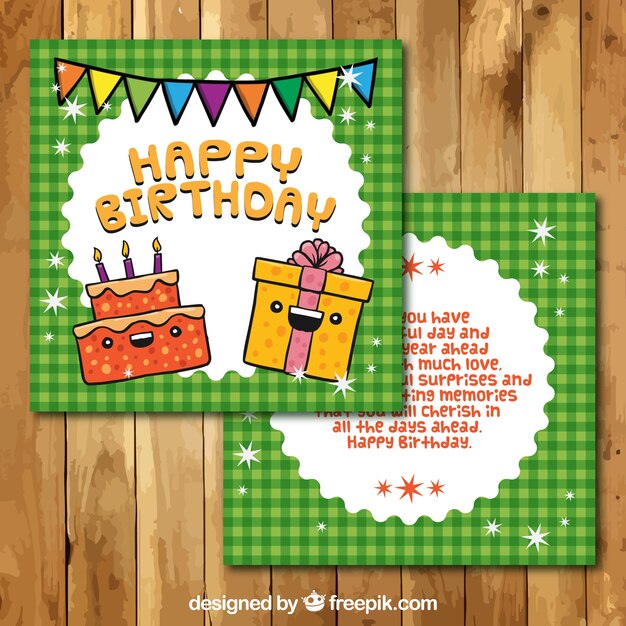Tarjeta de cumpleaños de dibujos animados