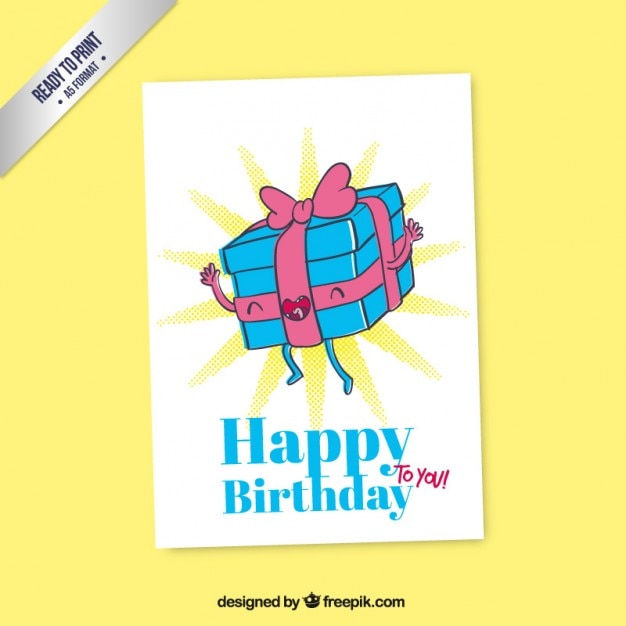 Vector gratuito tarjeta de cumpleaños divertida