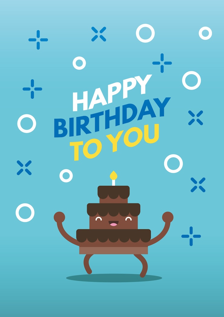 Vector gratuito tarjeta de cumpleaños feliz divertido