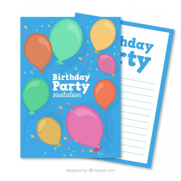 Tarjeta de cumpleaños con globos dibujados a mano