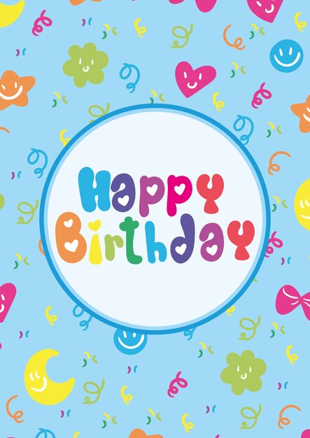 Tarjeta de cumpleaños linda CMYK