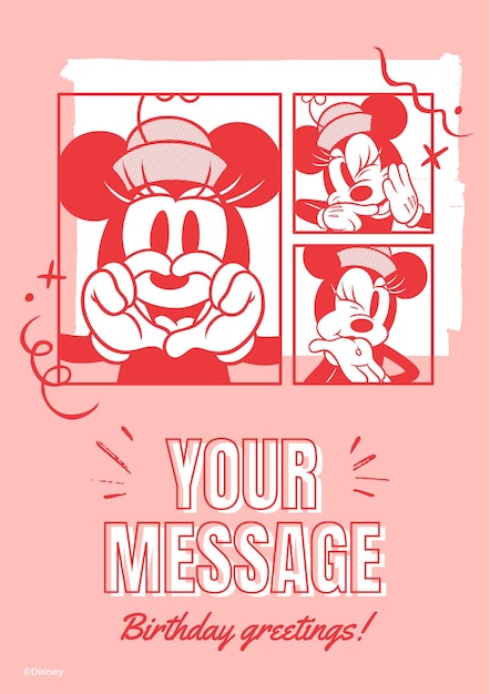 Tarjeta de cumpleaños de Minnie Mouse