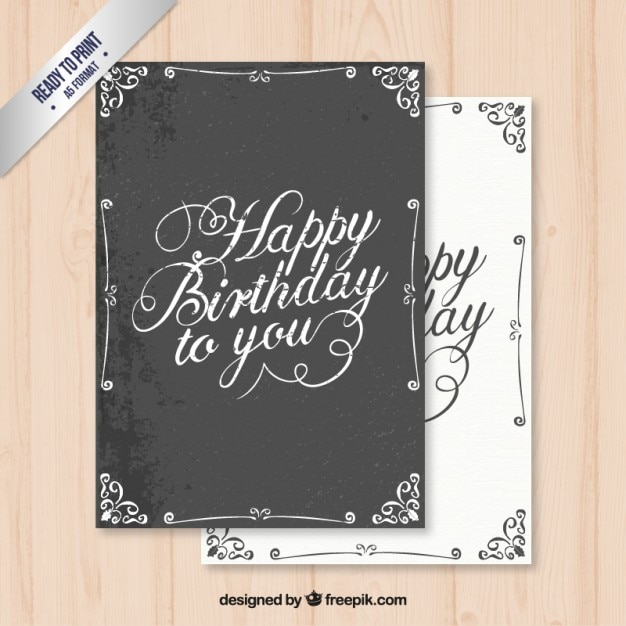 Vector gratuito tarjeta de cumpleaños retro