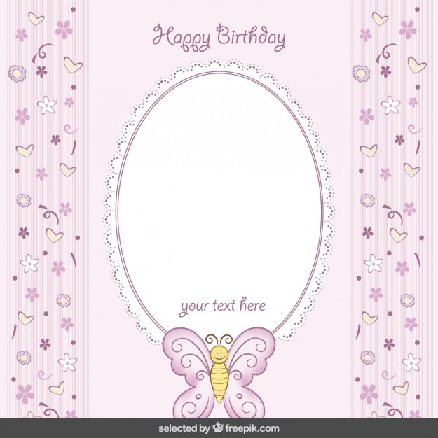 Tarjeta de cumpleaños rosada linda