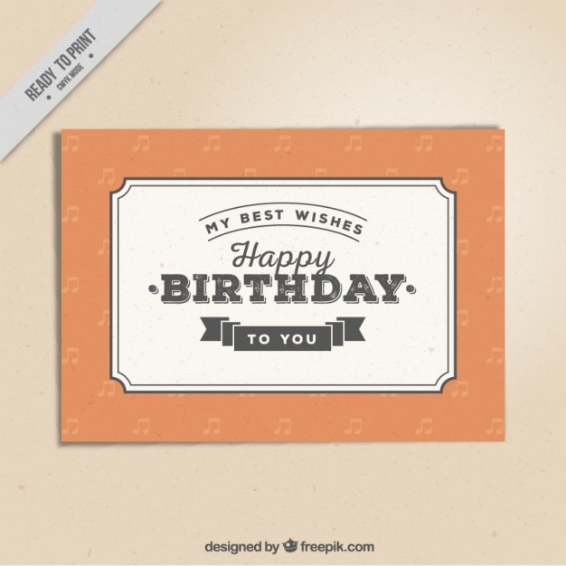 Vector gratuito tarjeta de cumpleaños vintage