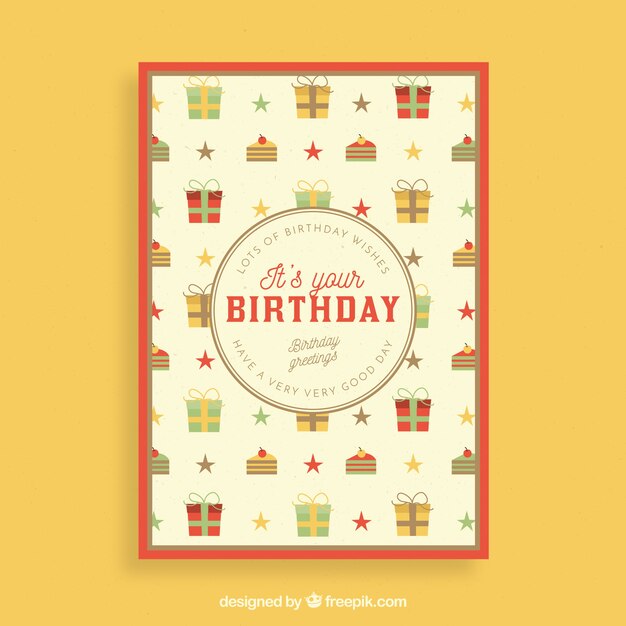 Tarjeta de cumpleaños vintage