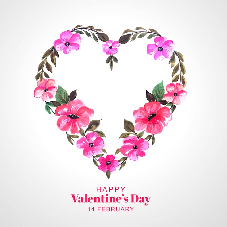Vector gratuito tarjeta decorativa hermosa del corazón de la flor