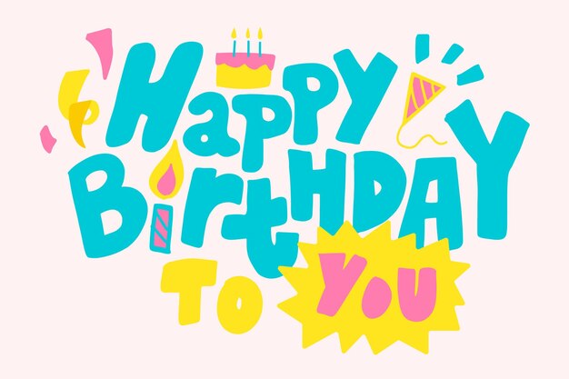 Tarjeta de deseo de cumpleaños con letras de mano