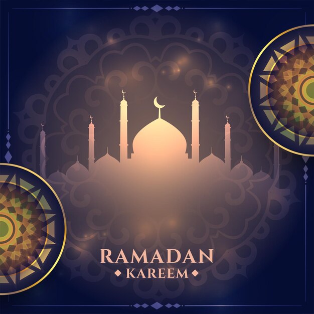 Tarjeta de deseos de eid mubarak para la temporada de ramadán