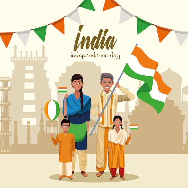 Tarjeta del día de la independencia de la india