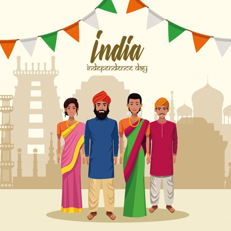Vector gratuito tarjeta del día de la independencia de la india