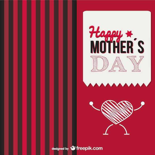 Tarjeta del día de la madre con corazón