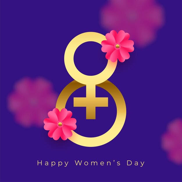 Tarjeta del día de la mujer feliz que celebra los logros y el progreso.