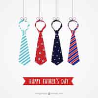 Vector gratuito tarjeta del día de padre con corbatas
