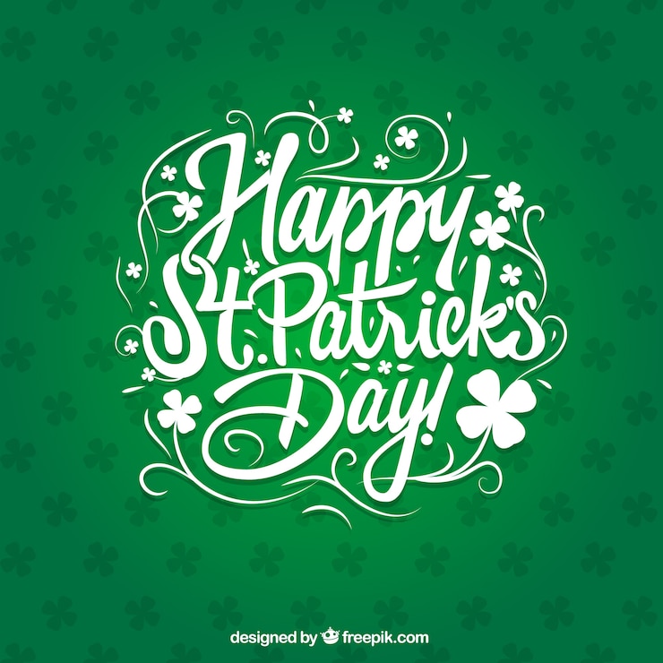 Vector gratuito tarjeta del día de san patricio en estilo caligrafico