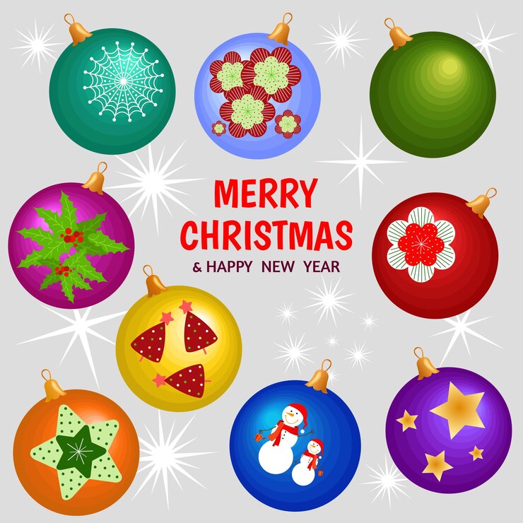 Vector gratuito tarjeta de dibujos animados de vector de juguetes de navidad