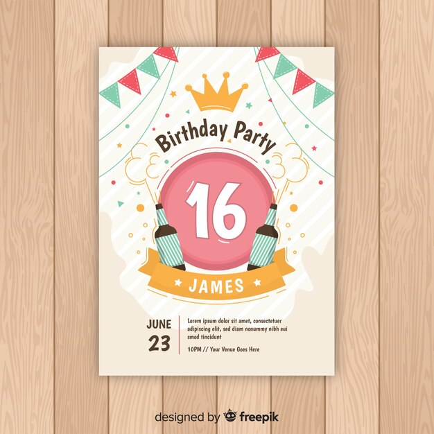 Tarjeta dieciséis cumpleaños cervezas