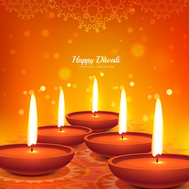 Tarjeta diwali naranja