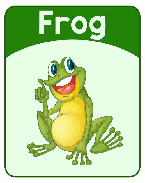 Tarjeta educativa de palabras en inglés de Frog