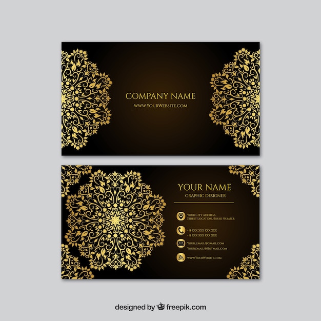 Vector gratuito tarjeta elegante abstracta con mandala