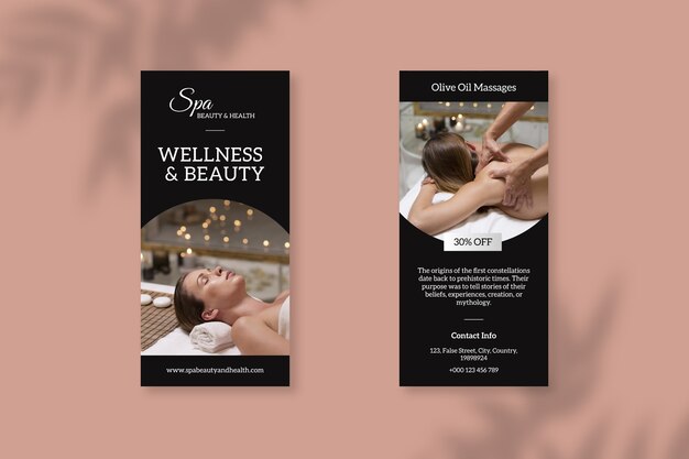 Tarjeta de estante de spa de lujo elegante