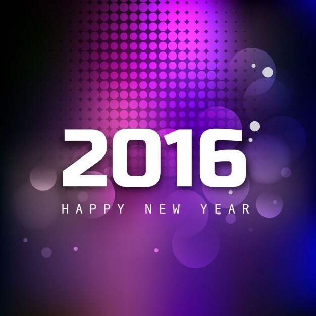 Tarjeta de felicitación de año nuevo 2016 Brillante