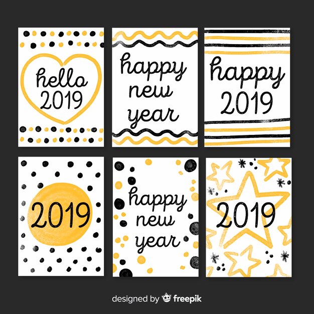 Tarjeta de felicitación de año nuevo 2019