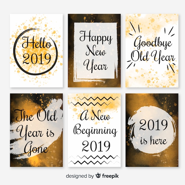 Vector gratuito tarjeta de felicitación de año nuevo 2019