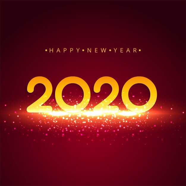 Tarjeta de felicitación de año nuevo 2020 colorido abstracto