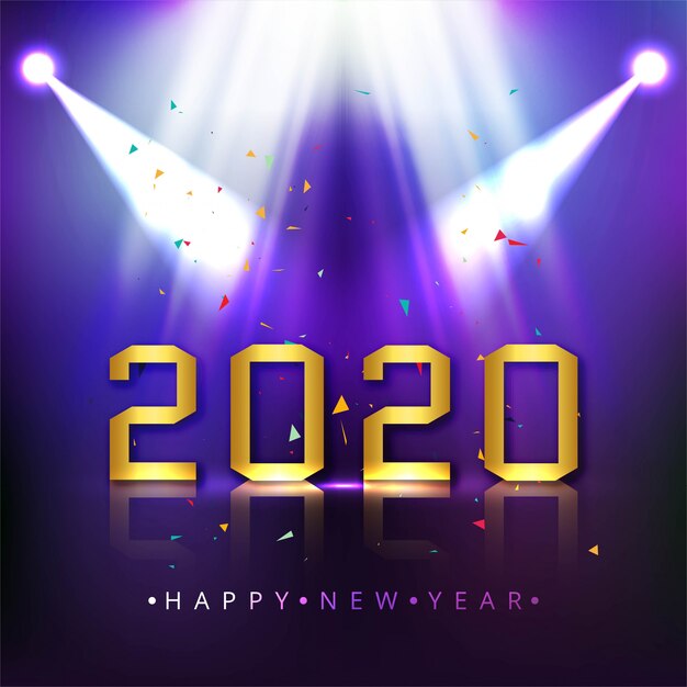 Tarjeta de felicitación de año nuevo abstracto 2020