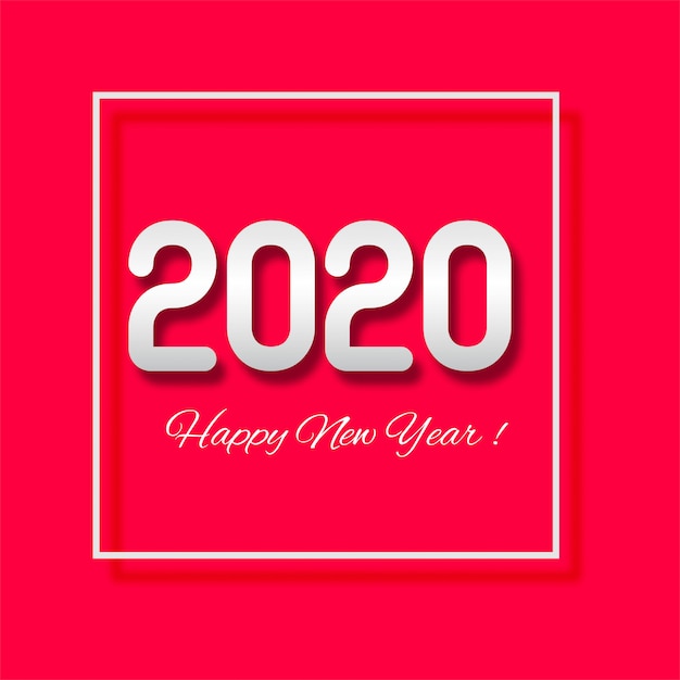Tarjeta de felicitación de celebración año nuevo 2020 con texto creativo